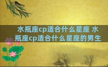 水瓶座cp适合什么星座 水瓶座cp适合什么星座的男生